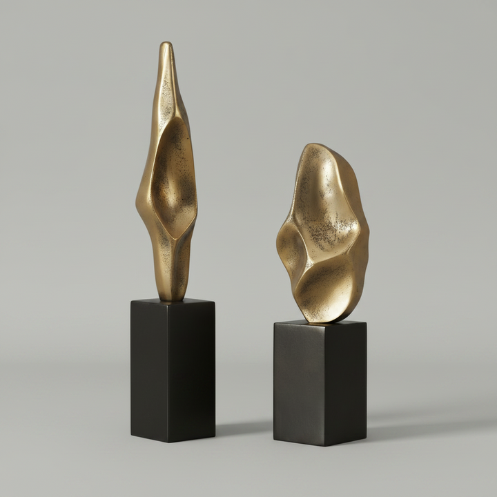 FLUID GEOMETRY GOLD SCULPTURES
