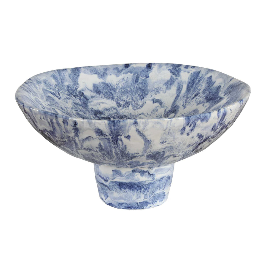 INDIGO MARBLE PEDESTAL BOWL