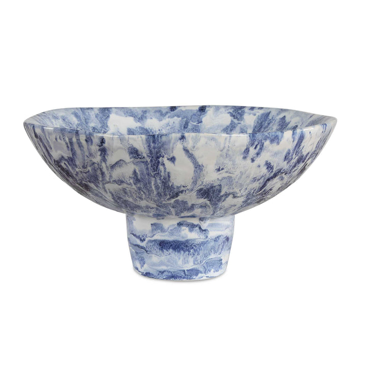 INDIGO MARBLE PEDESTAL BOWL