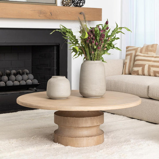 Wooden coffee table isolated