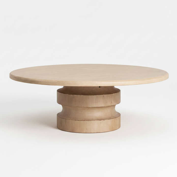 ADLER LIGHT WOODEN ROUND COFFEE TABLE