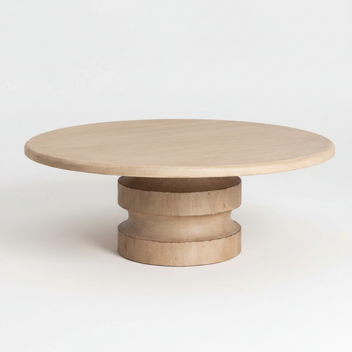 ADLER LIGHT WOODEN ROUND COFFEE TABLE