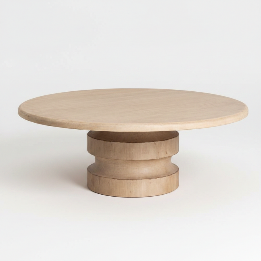 ADLER LIGHT WOODEN ROUND COFFEE TABLE