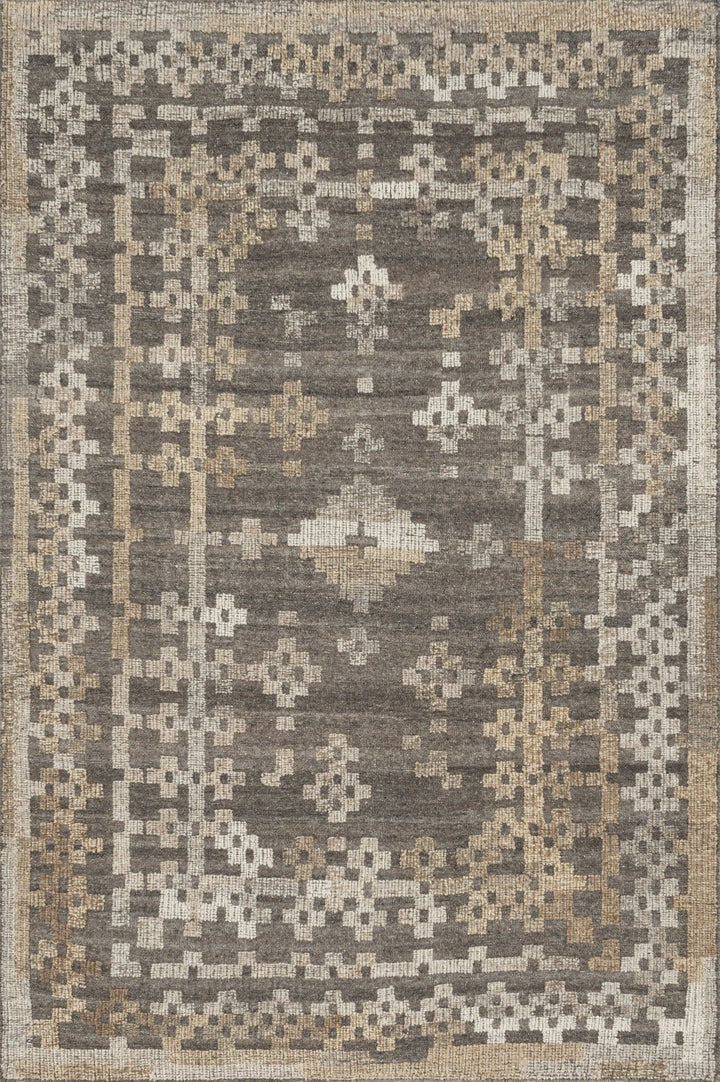 AKINA 01 HAND - WOVEN WOOL RUG: GREY, SAND