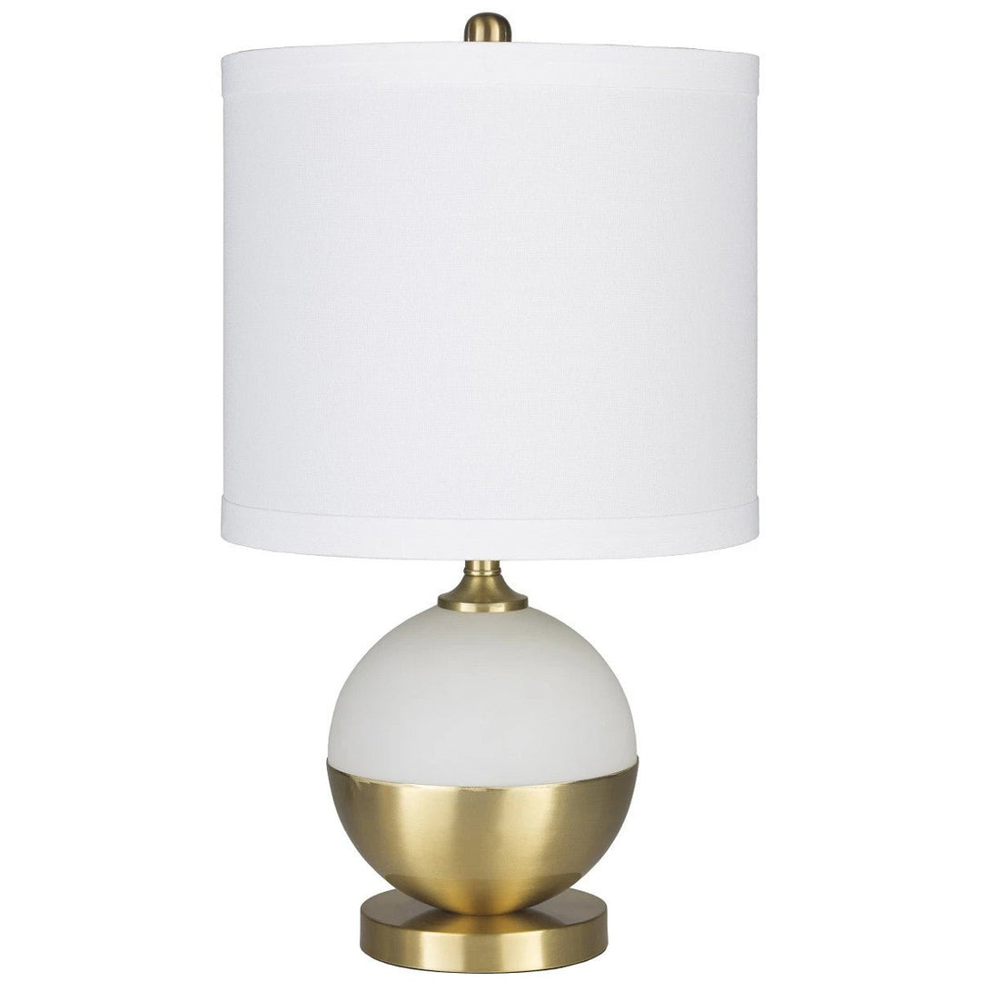 ASKEW BULB LAMP: WHITE, BRASS