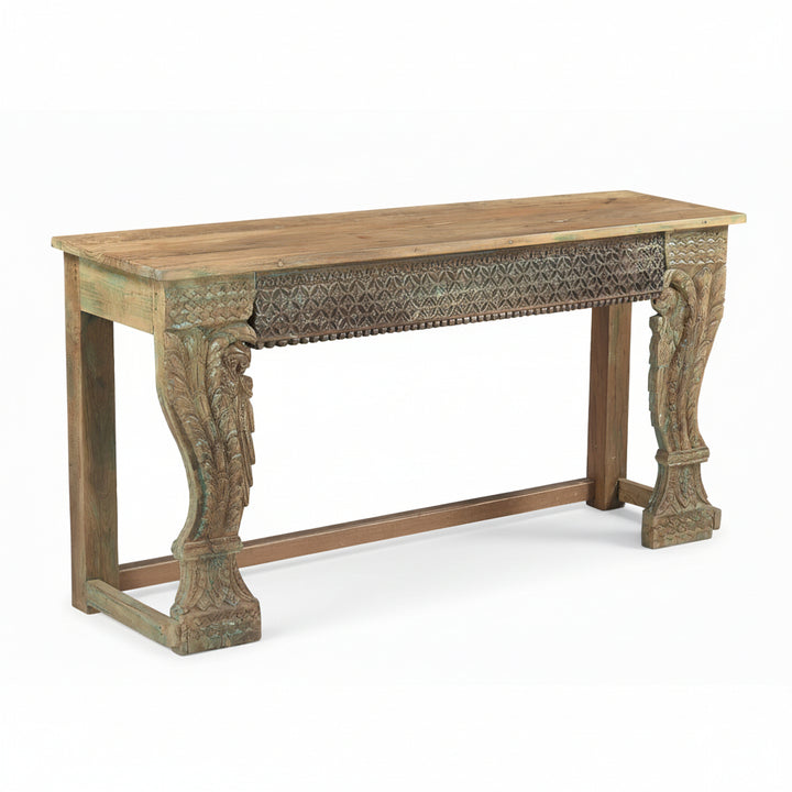 ALBA ANTIQUE CARVED WOOD CONSOLE TABLE