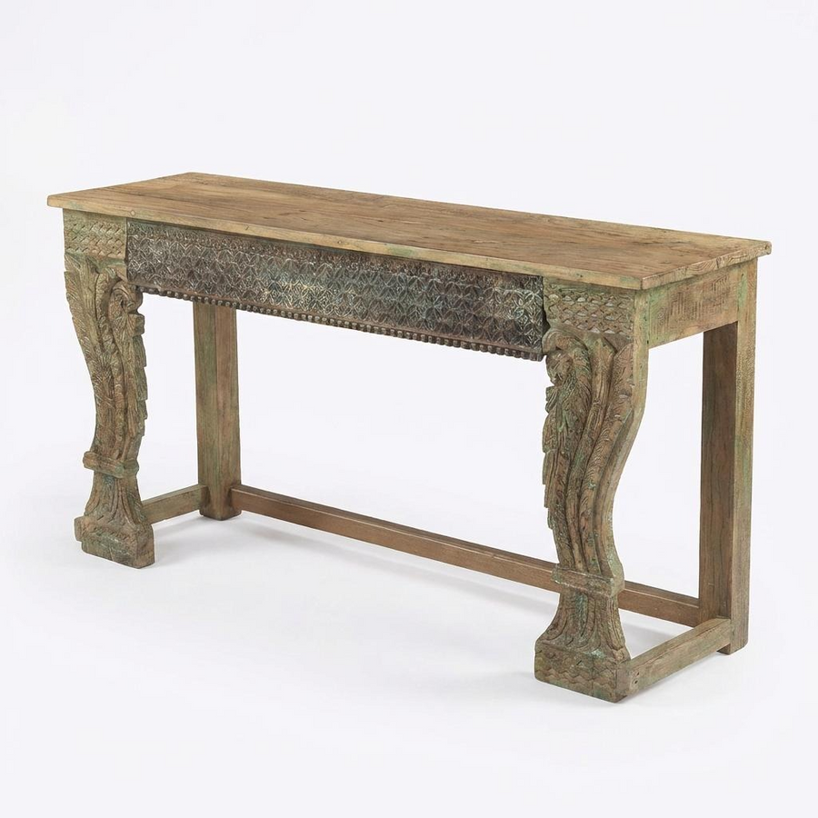 ALBA ANTIQUE CARVED WOOD CONSOLE TABLE