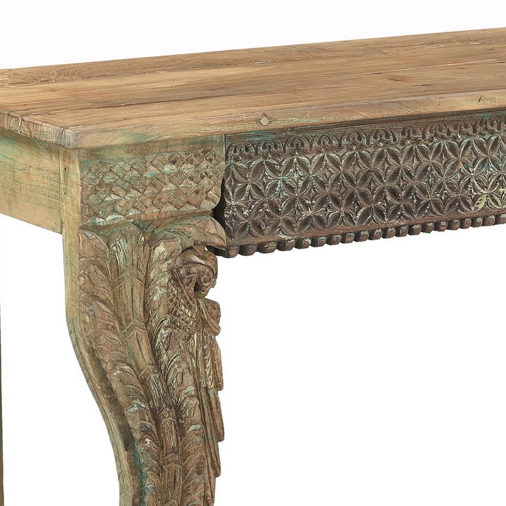 ALBA ANTIQUE CARVED WOOD CONSOLE TABLE