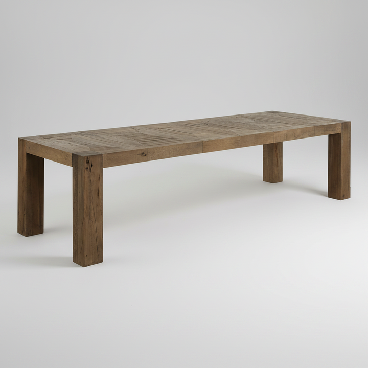ALDAN RUSTIC OAK EXTENSION DINING TABLE