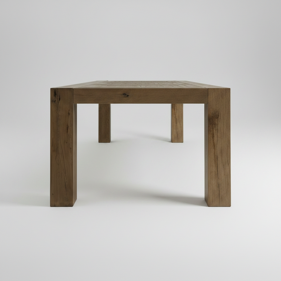 ALDAN RUSTIC OAK EXTENSION DINING TABLE