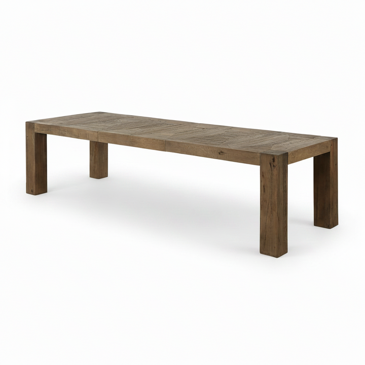ALDAN RUSTIC OAK EXTENSION DINING TABLE