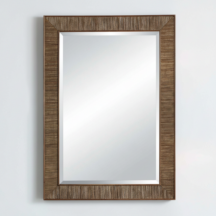 ALDOUS WALNUT & GRASSCLOTH MIRROR