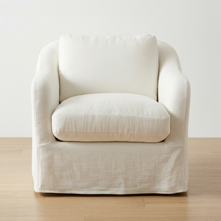 ALMA LINEN SLIPCOVER SWIVEL CHAIR