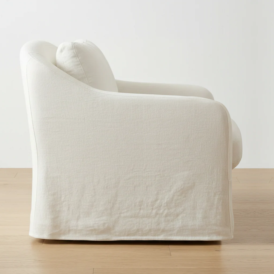 ALMA LINEN SLIPCOVER SWIVEL CHAIR