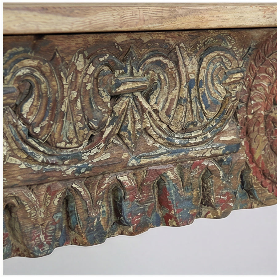 ALVA ANTIQUE CARVED WOOD CONSOLE TABLE