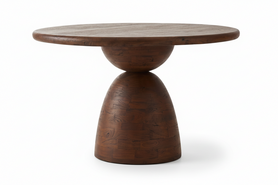 AMBER ROUND MANGO WOOD DINING TABLE