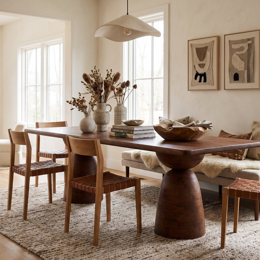 AMBER MANGO WOOD DINING TABLE