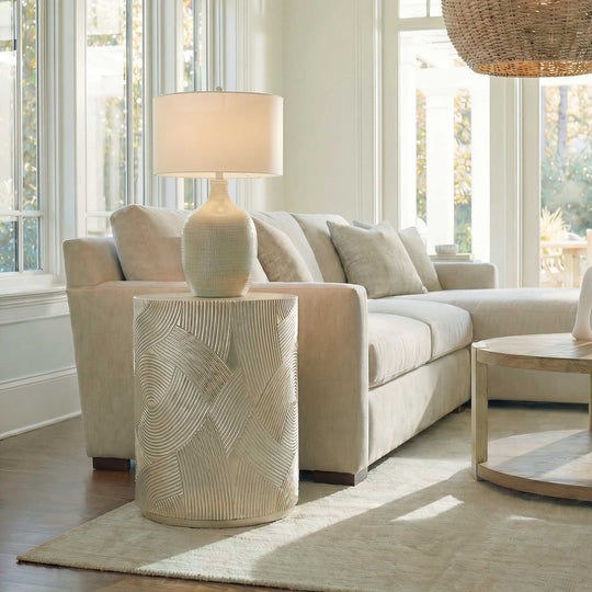 decorative side table isolated on a neutral background, unadorned surface