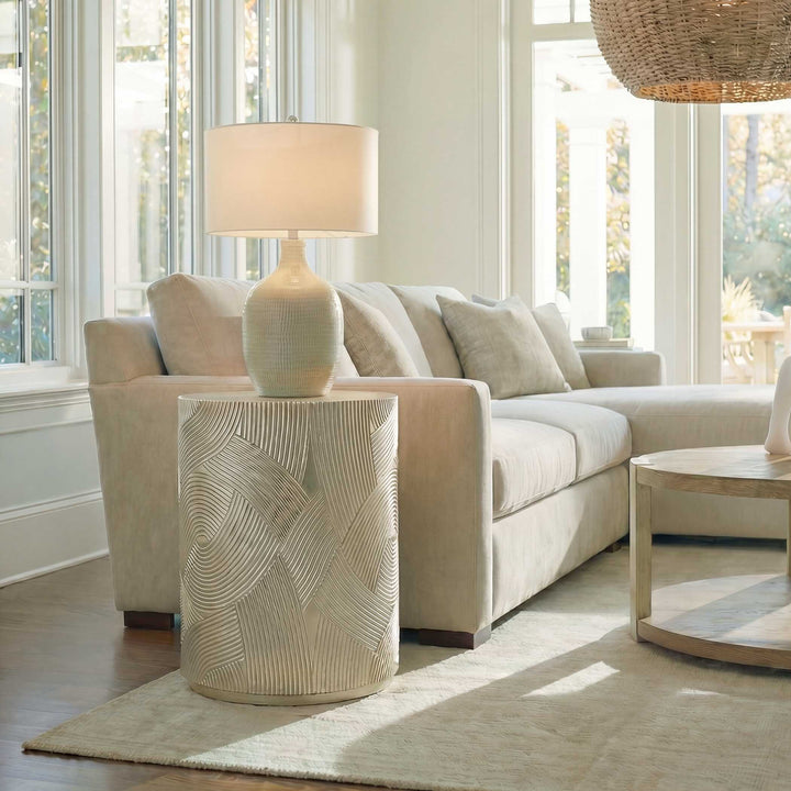 decorative side table isolated on a neutral background, unadorned surface