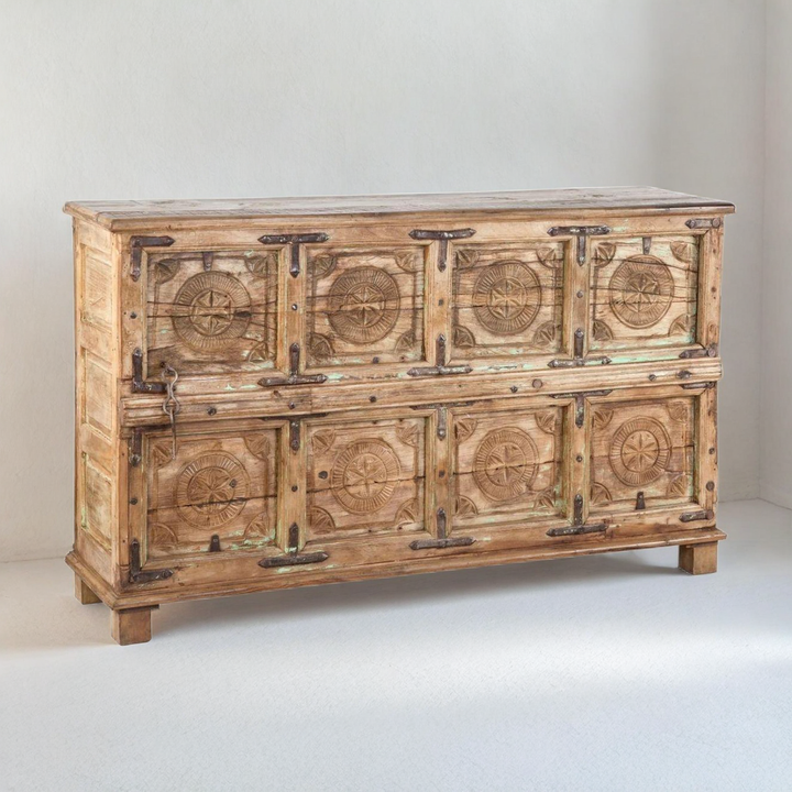 ANTIQUE DOWERY TRUNK CONSOLE