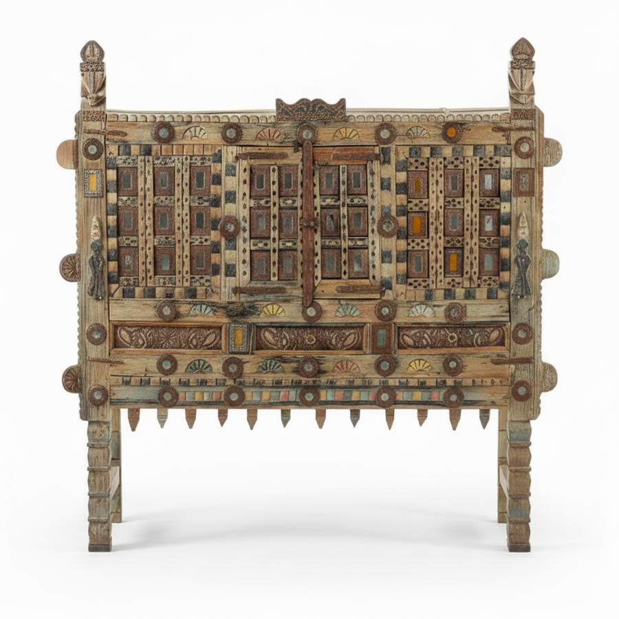 ANTIQUE INDIAN DAMCHIYA CABINET