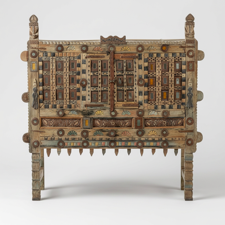 ANTIQUE INDIAN DAMCHIYA CABINET