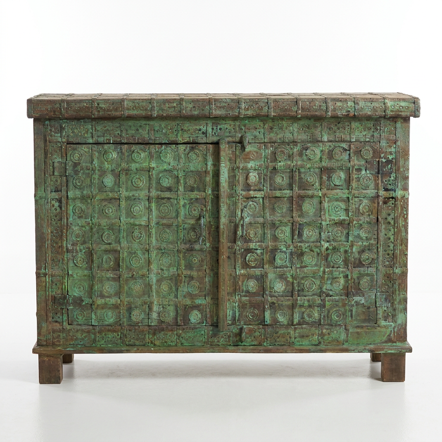 ANTIQUE PITARA TRUNK CONSOLE CABINET
