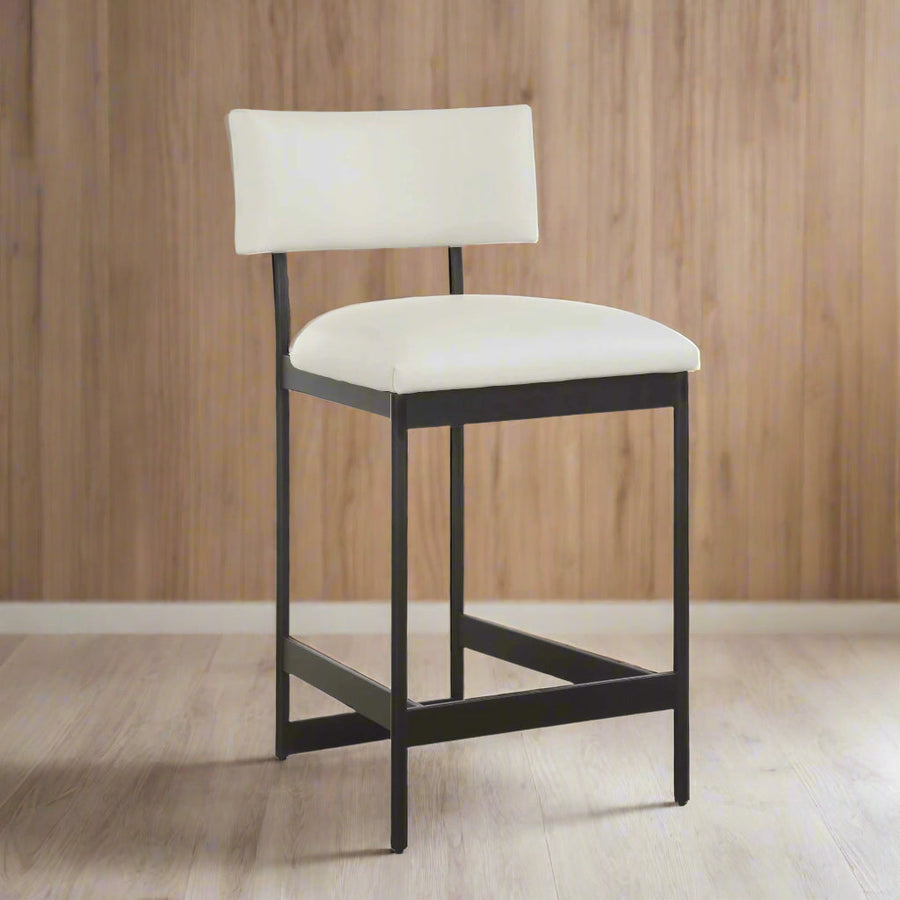 APSLEY WHITE LEATHER COUNTER CHAIR