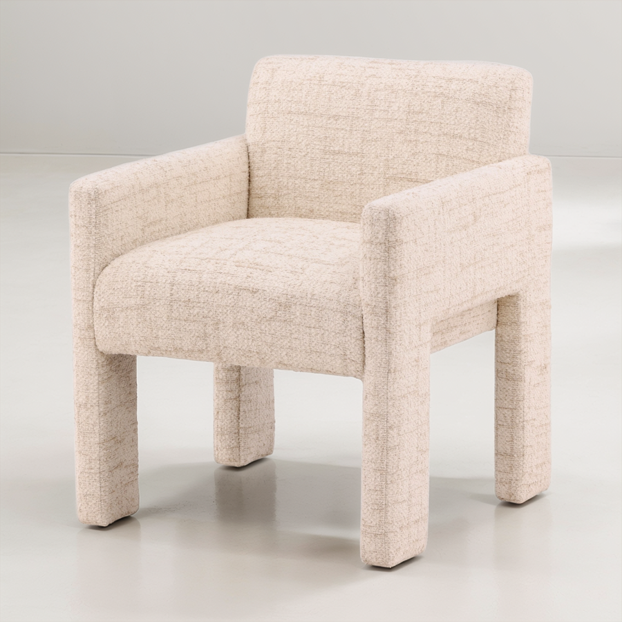 Beige armchair on a light gray background