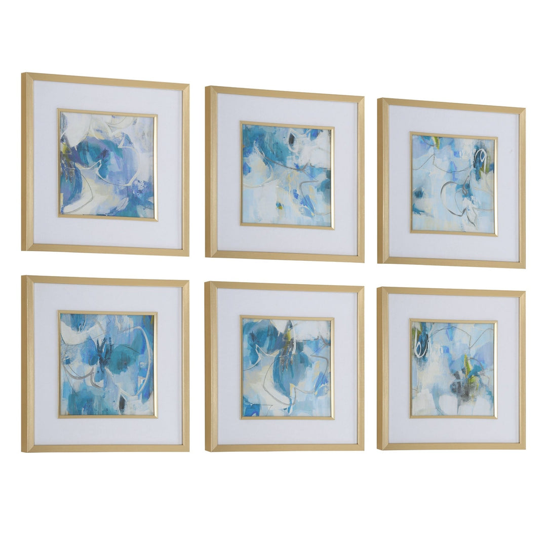 "FRESH START" BLUE ABSTRACT PRINTS | SET OF 6