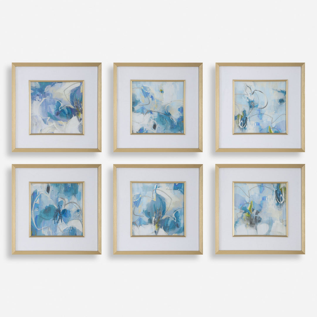 "FRESH START" BLUE ABSTRACT PRINTS | SET OF 6