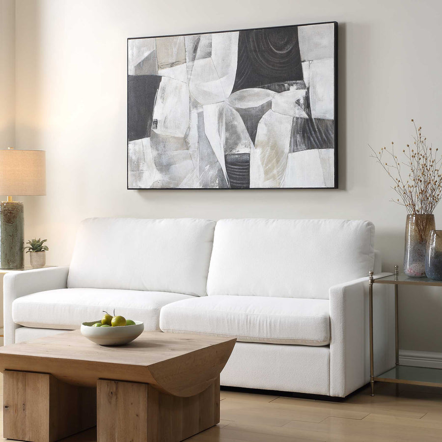 "FOLDING TIME" FRAMED ABSTRACT CANVAS ART