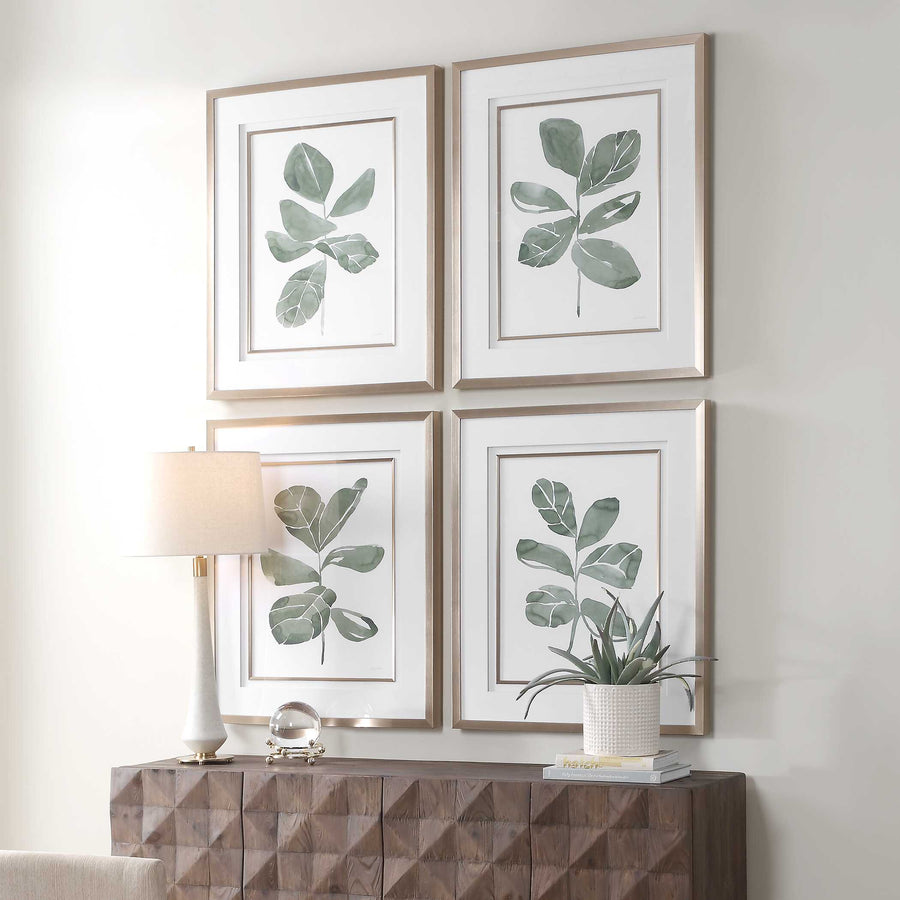 "FIDDLE HEAD LEAF" BOTANICAL PRINTS | SET OF 4