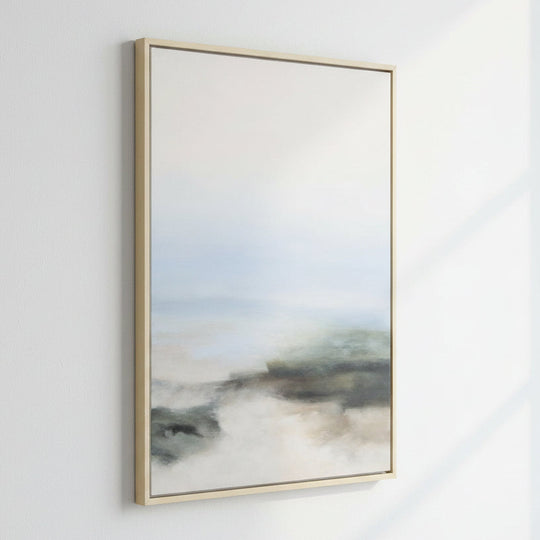 Framed artwork of a landscape with a blurred effect