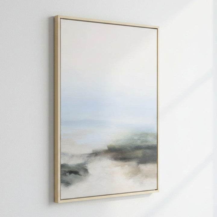 Framed artwork of a landscape with a blurred effect