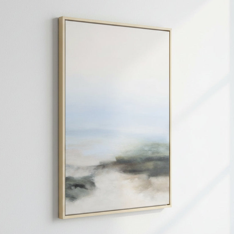 Framed artwork of a landscape with a blurred effect