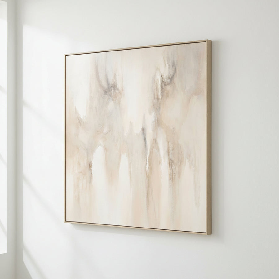 abstract art painting with a wood frame