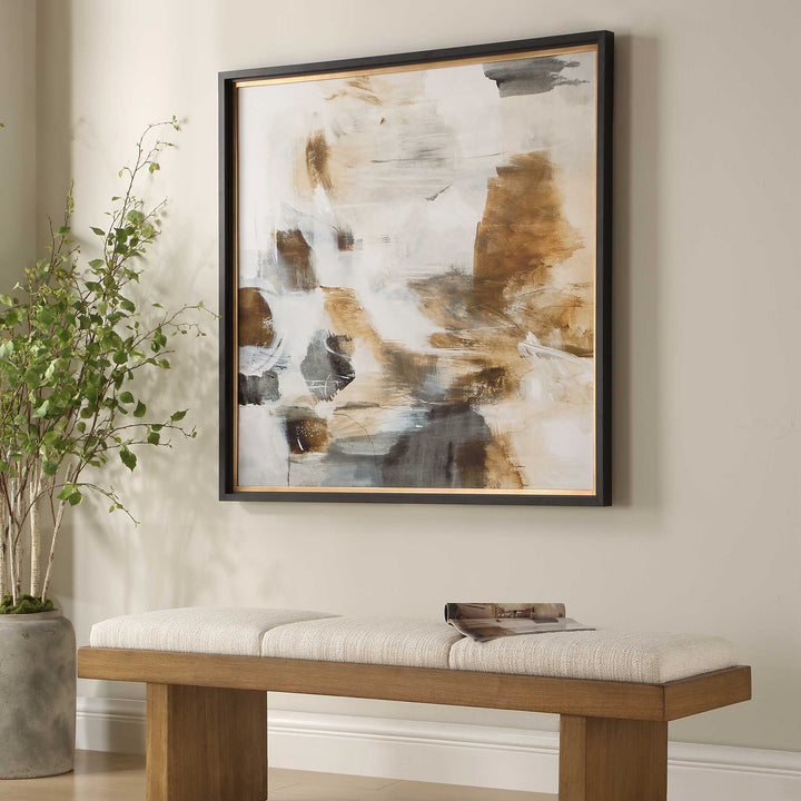 "ANCIENT STORY" FRAMED ABSTRACT PRINT