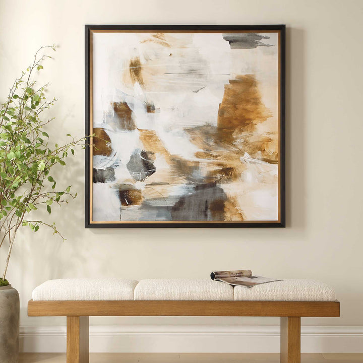 "ANCIENT STORY" FRAMED ABSTRACT PRINT