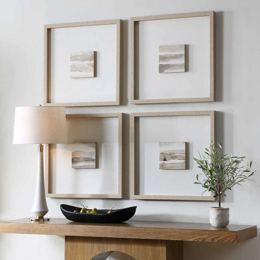 "STUDYING SEPIA" HANDPAINTED CANVAS SET