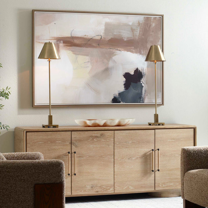 "BLUSTER" FRAMED ABSTRACT CANVAS ART