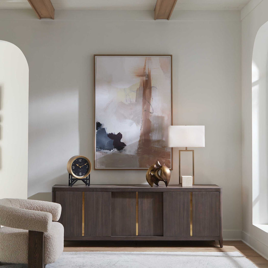 "BLUSTER" FRAMED ABSTRACT CANVAS ART