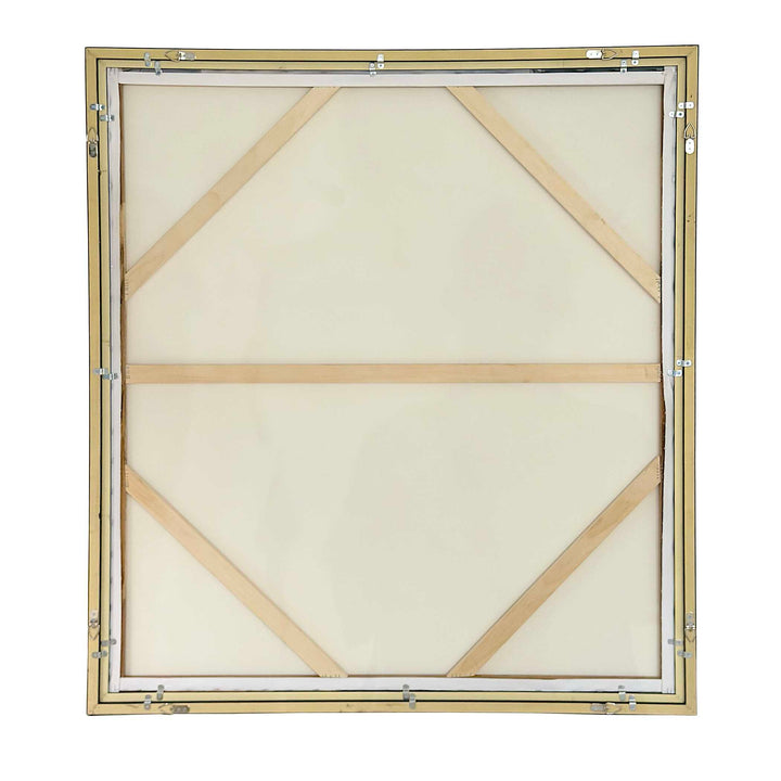 "GREEN FIELDS" FRAMED ABSTRACT CANVAS