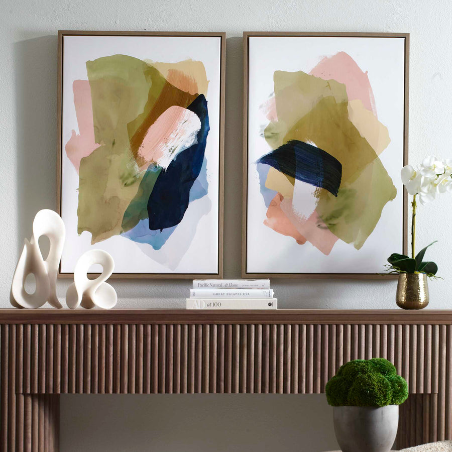 "ABSTRACT AFTERNOON" FRAMED CANVAS ART SET