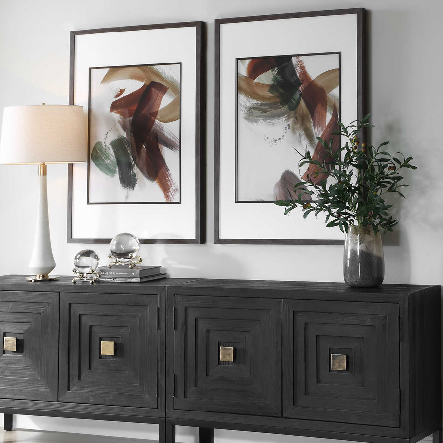 "VELOCITY" GLASS FRAMED ABSTRACT PRINTS