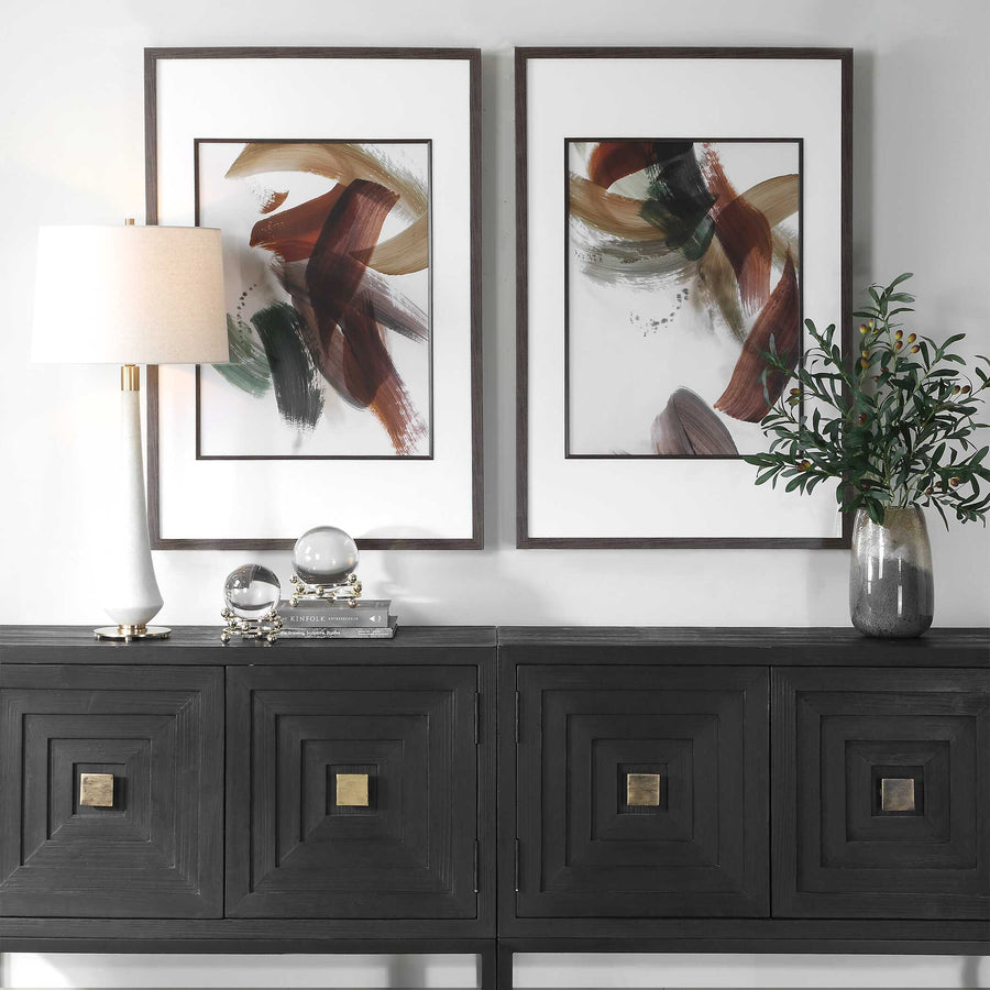 "VELOCITY" GLASS FRAMED ABSTRACT PRINTS