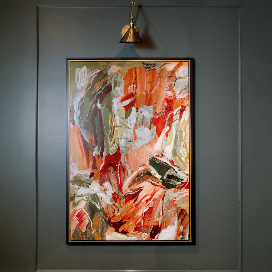 "GARDEN CITY" FRAMED ABSTRACT CANVAS ART