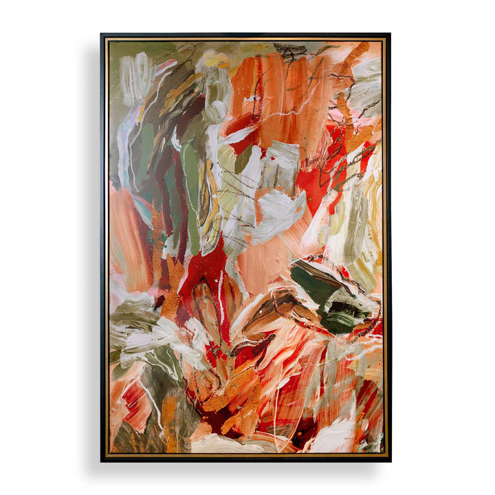 "GARDEN CITY" FRAMED ABSTRACT CANVAS ART