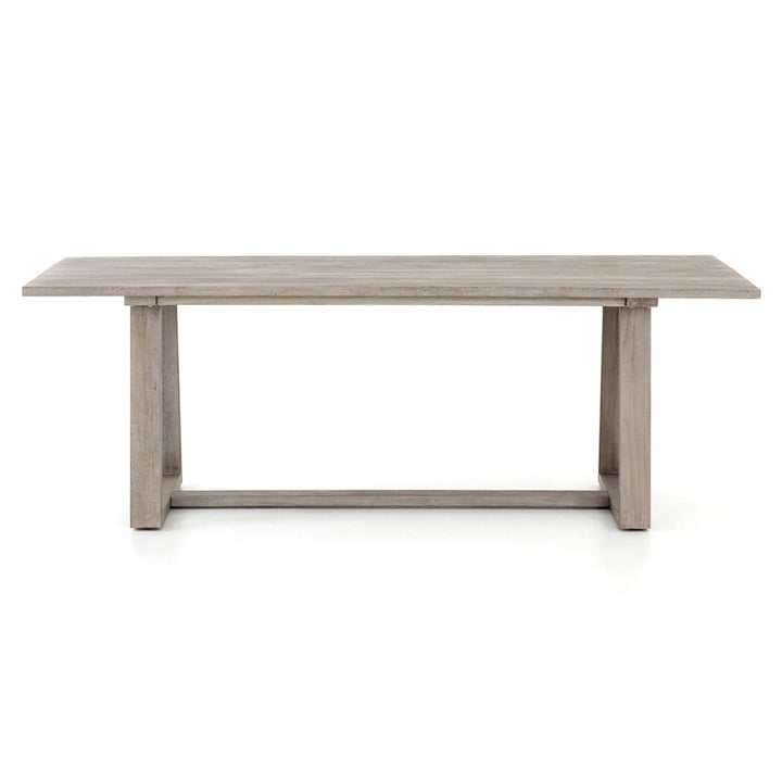 ATHERTON OUTDOOR TEAK WOOD DINING TABLE: WEATHERED GREY