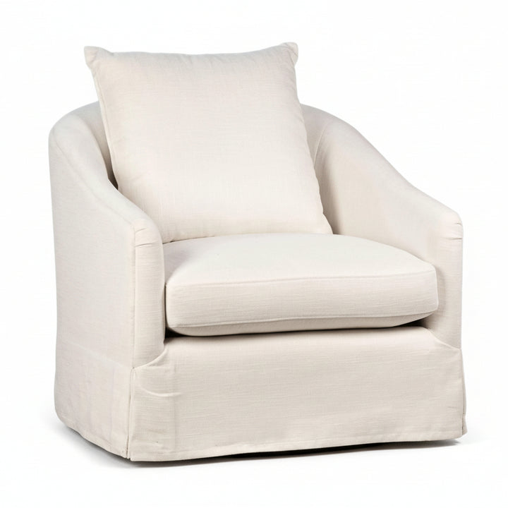 White armchair with a pillow on a white background